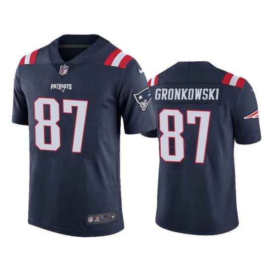 Men New England Patriots #87 Rob Gronkowski Nike Navy Color Rush Limited NFL Jersey